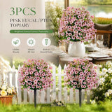Pastel Pink Artificial Violet Greenery Stems Set of 3 Table Floral Photo Accessory In Australia - Darrahopens