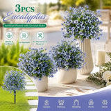 Sky Blue Faux Floral Greenery 3 Pack Garden Stake Home Interior Styling In Australia - Darrahopens
