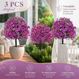 Fuchsia Faux Eucalyptus Stems Set of 3 Patio Insert Indoor Decorative Florals In Australia - Darrahopens
