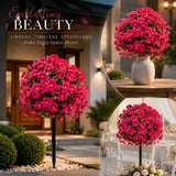 Magenta Morning Glory Faux Stems With Eucalyptus Set of 3 Yard Photo Decor In Australia - Darrahopens