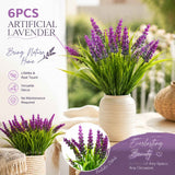 Lotus Pink 7 Fork Faux Lavender Fake Greenery Home Patio Decor Set of 6 In Australia - Darrahopens
