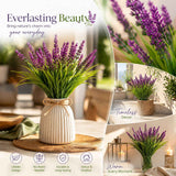 Lotus Pink 7 Fork Faux Lavender Fake Greenery Home Patio Decor Set of 6 In Australia - Darrahopens