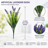 Purple 7 Stem Artificial Lavender Spring Grass Fake Flower Arrangement 9 Pack