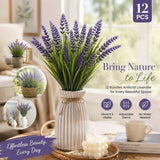 Purple 7 Fork Faux Lavender Spring Grass Artificial Floral Stems 12 Pack In Australia - Darrahopens