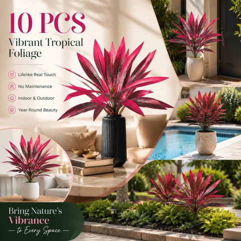 Purple Artificial Dracaena Tree Indoor Outdoor Floral Display 10 Pack In Australia - Darrahopens
