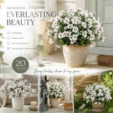 White Faux Eucalyptus Pansy Floral Arrangement Indoor Outdoor Decor 20 Pack In Australia - Darrahopens