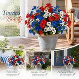 White Faux Eucalyptus Pansy Floral Arrangement Indoor Outdoor Decor 20 Pack In Australia - Darrahopens
