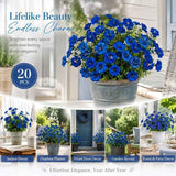 Blue Faux Eucalyptus Pansy Fake Flower Stems Yard Landscape Decor 20 Pack In Australia - Darrahopens