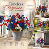 White & Blue Mixed Faux Eucalyptus Pansy Floral Arrangement Set of 20 In Australia - Darrahopens