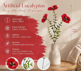 White Red Blue Mixed Artificial Eucalyptus Pansy Floral Stems Landscape 24 Pack In Australia - Darrahopens