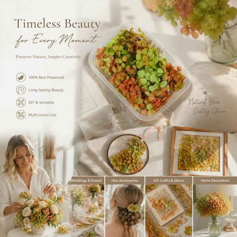 Soft Jade Tone Preserved Hydrangea Gradient Floral Craft Supply 5g Pack In Australia - Darrahopens