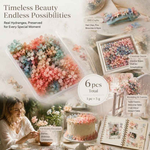 Dreamy Gradient Preserved Hydrangea DIY Handcraft Material Bundle 6 Boxes ×5g In Australia - Darrahopens