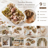 Agate Blue Preserved Hydrangea Gradient DIY Wedding Floral Bulk Pack 9 Boxes In Australia - Darrahopens