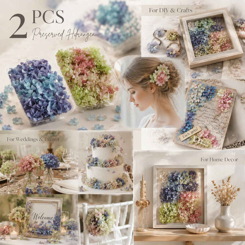 Blue Purple Shade & Warm Mixed Shade Preserved Hydrangea Fan Making Dried Flower Kit 2 Pack In Australia - Darrahopens