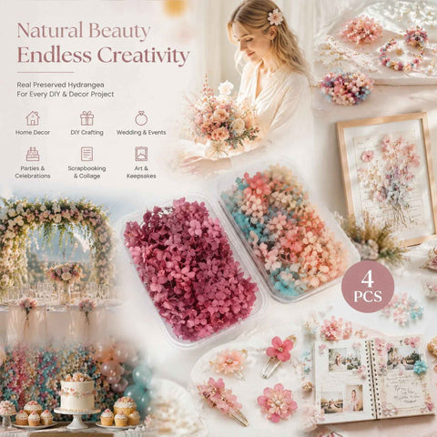 Dreamy Tone & Purple Cloud Preserved Hydrangea Resin Ornament Bulk Kit 4 Boxes In Australia - Darrahopens