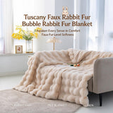 Wrap Up Warm: Light Blue 180x200cm Faux Rabbit Fur Throw with Coral Fleece Underside, Supersoft Couch Companion for Lounging
