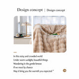Wrap Up Warm: Light Blue 180x200cm Faux Rabbit Fur Throw with Coral Fleece Underside, Supersoft Couch Companion for Lounging