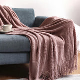 1150g Extra Large Pineapple Knit Throw 150x250cm Dusty Pink Fringed Coverlet for Lounge Couch Armchair Home Styling In Australia - Darrahopens