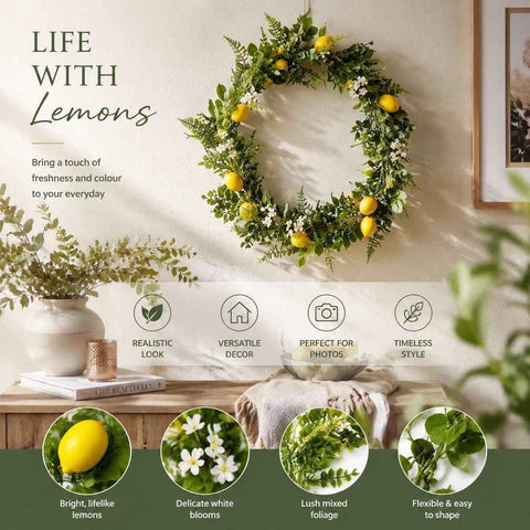 Shiny Lemon Water Grass Vine Faux Foam Lemon Garden Decor In Australia - Darrahopens
