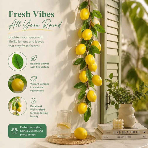 Style A Artificial Lemon Vine Wall Hanging Decoration In Australia - Darrahopens