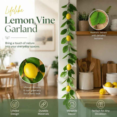 Style B Faux Lemon Garland Door Hanging Greenery Ornament In Australia - Darrahopens