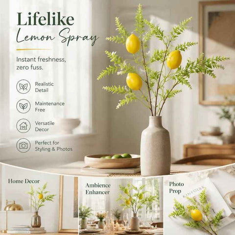 Single Lemon Stem-08 Foam Lemon Artificial Greenery Accessory In Australia - Darrahopens