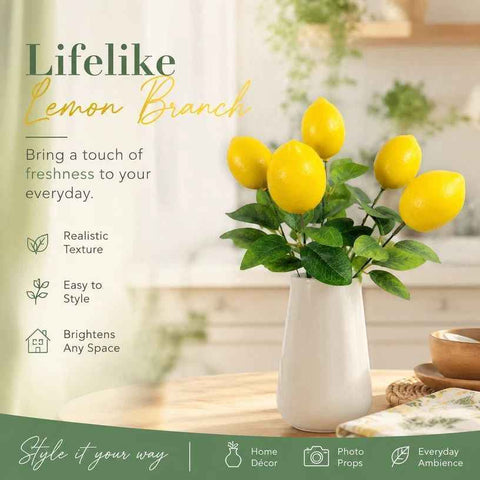 Single Lemon Stem A Faux Foam Lemon Small Home Decor Branch In Australia - Darrahopens