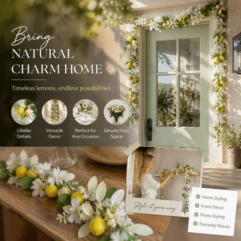 Spring Butterfly Style A Lemon Artificial Vine Wall Hanging Decor In Australia - Darrahopens