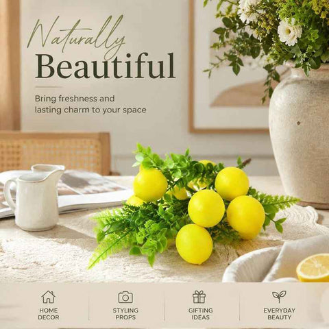 7 Head Herb Lemon Faux Stem Style B Kitchen Window Decor In Australia - Darrahopens
