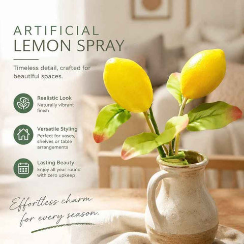 Single Lemon Stem C Foam Lemon Small Artificial Greenery Branch In Australia - Darrahopens
