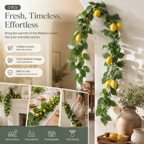 Herb Scent Artificial Lemon Vine Foam Lemon Decor Set of 2 In Australia - Darrahopens