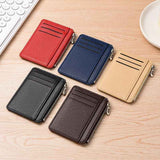 2Pcs 6 Slots Large Capacity Zipper Card Holder,Waterproof & Scratch Resistant,Compact-Black