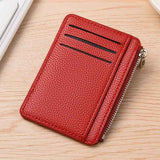 2Pcs 6 Slots Large Capacity Zipper Card Holder,Waterproof & Scratch Resistant,Compact-red