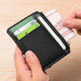 2Pcs 6 Slots Large Capacity Zipper Card Holder,Waterproof & Scratch Resistant,Compact-pink