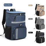 Outdoor Camping Insulated Cooler Backpack for Picnic Hiking (Navy blue)