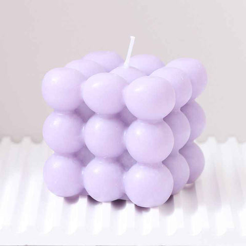 3Pcs Purple Rubik's Cube Scented Candle Home Decor Ornaments
