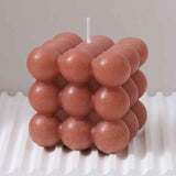 3Pcs light brown Rubik's Cube Scented Candle Home Decor Ornaments