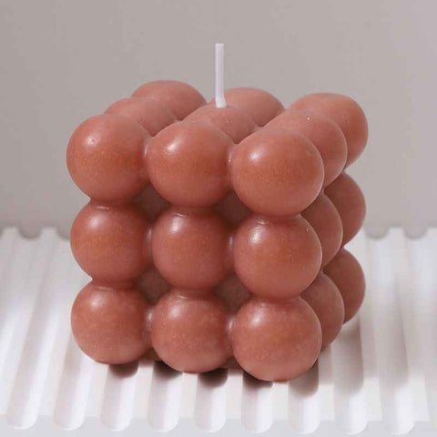 3Pcs light brown Rubik's Cube Scented Candle Home Decor Ornaments