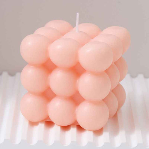 3Pcs Light pink Rubik's Cube Scented Candle Home Decor Ornaments