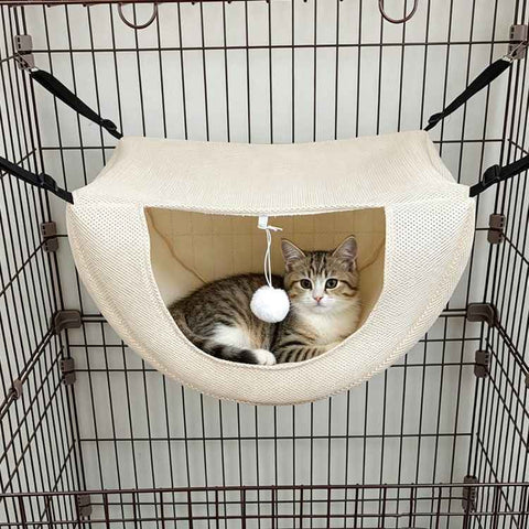 Cat Cage Hammock - Cream Yellow 47×38×28cm In Australia - Darrahopens