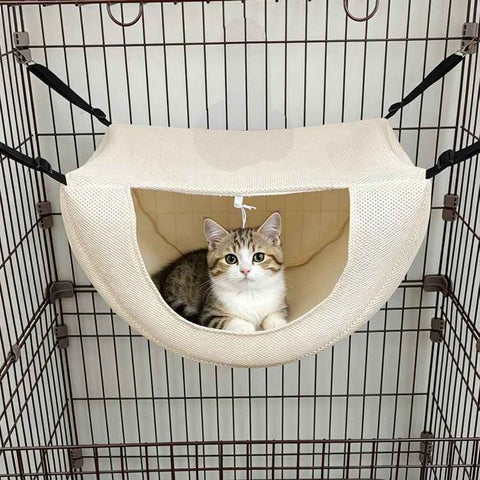 2 Pcs Cat Cage Hammock - Cream Yellow 35×27×20cm In Australia - Darrahopens