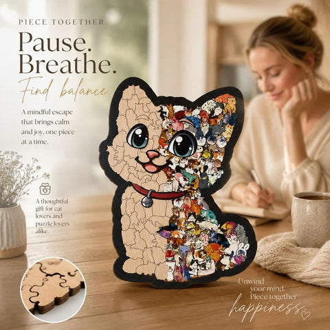 Wooden Jigsaw Puzzle, Melad Color Box + Persian Cat In Australia - Darrahopens