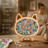 Wooden Jigsaw Puzzle, Melad Color Box + Cat with Blue Hat In Australia - Darrahopens