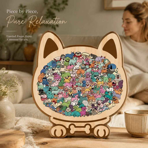 Wooden Jigsaw Puzzle, Melad Color Box + Macaron Style Dog In Australia - Darrahopens