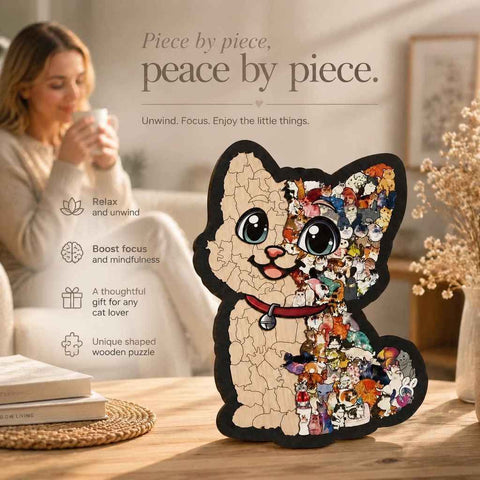 Wooden Jigsaw Puzzle, Melad Color Box + Teddy Dog