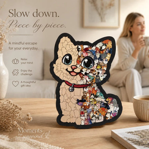 Wooden Jigsaw Puzzle, Melad Color Box + Puppy