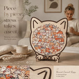 Wooden Jigsaw Puzzle, Log Color Box + Morandi Style Dog