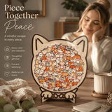 Wooden Jigsaw Puzzle, Persian Cat + Cat with Blue Hat In Australia - Darrahopens