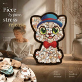 Wooden Jigsaw Puzzle, Cat with Blue Hat + Teddy Dog In Australia - Darrahopens