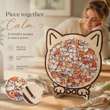 Wooden Jigsaw Puzzle, Cat with Blue Hat + Kitten In Australia - Darrahopens